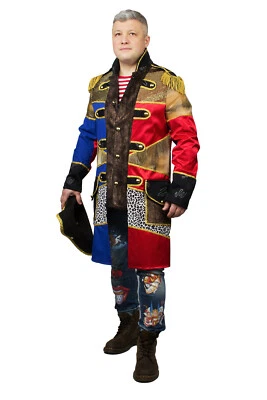 Costume de Carnaval Homme Lappenkostüm Patchwork Veste Uniforme Redingote - Photo 1/4
