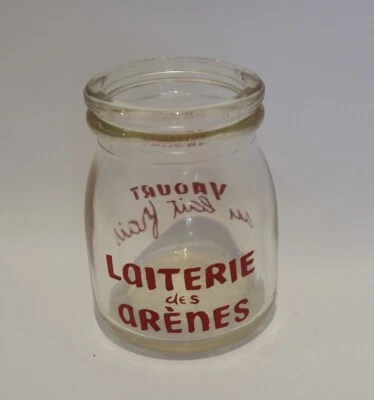 Ancien pot yaourt LAITERIE DES ARENES old french yogourt 5 - Photo 1/2