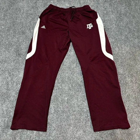 Texas A&M Sweatpants Mens Medium Maroon Polyester Climalite Logo Adidas Cover