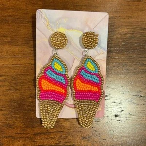 Seed beed ice cream dangle earrings - Picture 1 of 1
