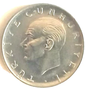 1972 TURKEY - 1 Lira Stainless Steel - Very Good Collectible Vintage Coin🤩 - Picture 1 of 2