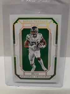 2019 Panini National Treasures Collegiate Green #/10 SSP Royce Freeman #42 🔥 - Picture 1 of 2