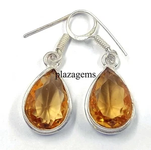 26.05 Ct Pear Cut Natural yellow sapphire Earrings Loose Gemston 5ATI - Picture 1 of 6