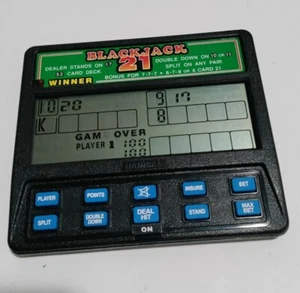 Vintage Radica Blackjack 21 Handheld Electronic Game Model 1450 getestet funktioniert - Bild 1 von 11