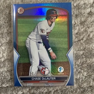 Chase DeLauter 2023 Bowman 1st Edition Blue Foil /150 Cleveland Guardians - Picture 1 of 2