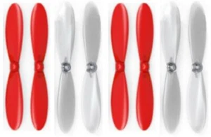 Hubsan X4 H107D+ Plus Red Clear Propeller Blades Props Propellers 2 Pack - Picture 1 of 2