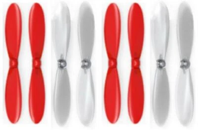 Hubsan X4 H107D+ Plus Red Clear Propeller Blades Props Propellers 2 Pack - Image 1 of 2