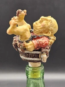 Guardian Of The Grapes Bottle Stopper Cork Sitting in Grapes Laughing Kitchy - Picture 1 of 6