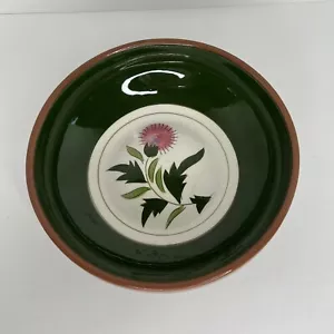 Cuenco para servir cardo de cerámica Stangl vintage 8" Trenton, verde Nueva Jersey - Imagen 1 de 13