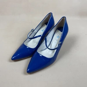 Boden Pumps blau Lackleder spitz zulaufend Größe UK 4 EU 37 Druckknopf Mary Jane - Bild 1 von 11