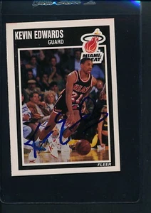 1989/90 Fleer #81 Kevin Edwards Miami Heat signed Auto *54125 - Bild 1 von 1