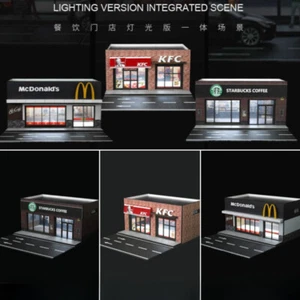 1/64 Diorama Car Garage Model LED City Store Parking Lot Building Scene Model - Picture 1 of 28