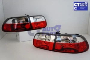 JDM Clear Red Tail light for 92-95 HONDA CIVIC EG VTI Hatchback taillights - Picture 1 of 8
