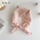 Cotton Linen Square Scarf Striped Floral Hair Scarf 55*55cm Small Scarves Shawls