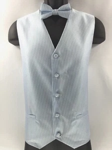 Rucci Chillino Men's Vest White with Blue Two Pockets Bow Tie Hanky Sizes L - 2X - Picture 1 of 6