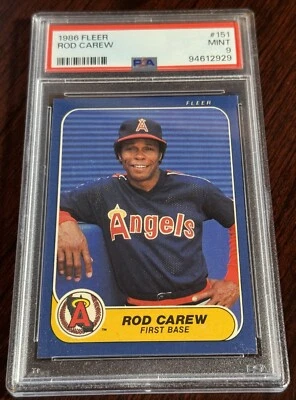 1986 ROD CAREW FLEER #151 PSA 9 ANGELS HOF NEW LABEL (929) - Image 1 of 2