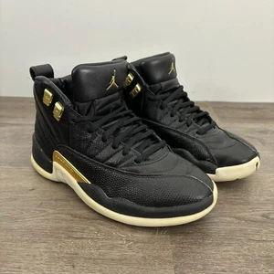 Nike Air Jordan 12 Retro Womens Size 7 Black Metallic Gold AO6068-007 - Picture 1 of 14