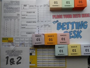 RACE NIGHT TICKETS SET - 30 PER RUNNER FOR 9 RACES - PAPERWORK / SCRATCH CARD - Picture 1 of 5