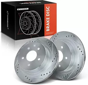 A-Premium Set 2 pezzi 11,49 pollici (291,8 mm) freno a disco posteriore forato e scanalato - Foto 1 di 8