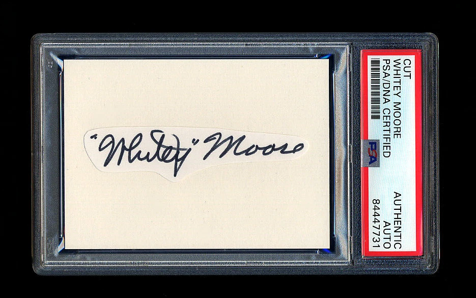 WHITEY MOORE SIGNED MINT CUT PSA/DNA AUTOGRAPHED 1940 CINCINNATI REDS WSC - Image 1 of 1