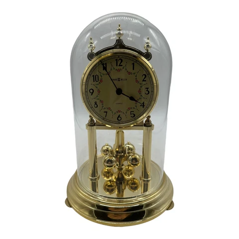 VTG Howard Miller Glass Dome Quartz Anniversary Clock 9" Germany TESTED Cover