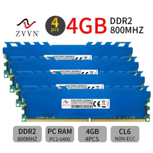 16GB Kit 4x 4GB DDR2 800MHz PC2-6400U 240Pin intel Desktop Memory RAM ZVVN Blue - Picture 1 of 12