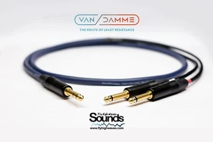 Van Damme TRS - 2X TS Gold Stereo Neutrik Studio Cable Amplifier Y Split STEREO - Picture 1 of 3