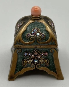 Jay Strongwater Green / Bronze Persia Merlin Trinket Box - Picture 1 of 6