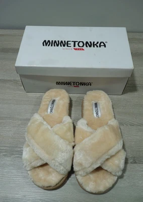 Zapatilla/zapatos para mujer Minnetonka de piel color crema lilly talla 10 Foto 1 de 4