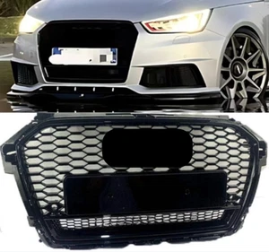 Parrilla de panal para Audi A1 RS1 2016 17 2018 marco negro anillos negros - Imagen 1 de 5