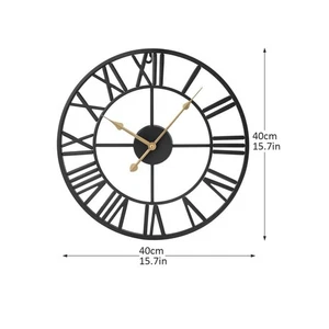 Large Outdoor Garden Wall Clock Big Roman Numerals Giant Open Face Metal 40CM - Picture 1 of 2