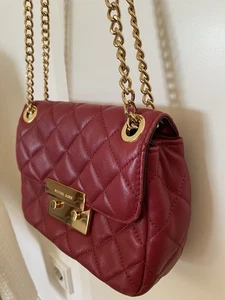 Michael Kors Umhängetasche Leder Bordeaux Dunkelrot Original gesteppt   - Bild 1 von 8