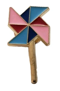 Süße Pinwheel Windmühle goldfarben Emaille Revers Hut Büchertasche Brosche Anstecker Pin - Bild 1 von 8