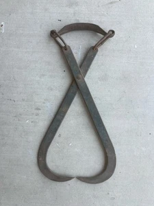 Vintage EISZANGE / HOLZSCHEITHALTER - 13” Griff nach unten (offen 11 1:4”) - Bild 1 von 20