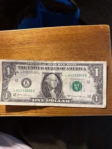 U. S Dollar Bill Serial # L61133000E- Excellent - Picture 1 of 4