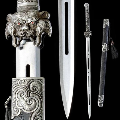 Chinese WuShu Dao Sword High Carbon 1090 Steel Blade Sharp KungFu Tiger Jian 虎啸剑 - Image 1 of 4