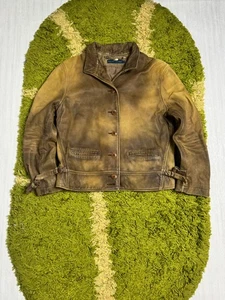 Ralph Lauren Damen Lederjacke Größe 8 Braun Used-Look - Bild 1 von 10