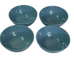 IKEA 15199 Set Of 4 Turquoise Blue Cereal Soup Bowls 6 1/4" No Chips - Picture 1 of 12