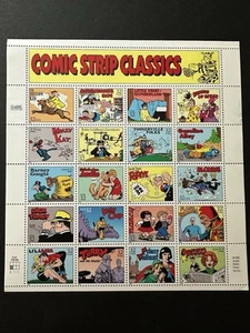 1995 USPS Comic Strip Classics Full Sheet of 20 Stamps Unused - w/ Top Loader - Picture 1 of 2