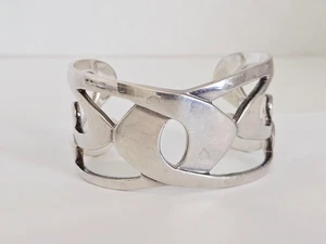 Brazalete Brazalete Newport De Colección Pesado Moderno Remolino Plata Esterlina Museo Winterthur - Imagen 1 de 15