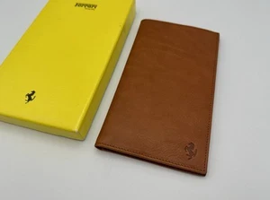 FERRARI SCHEDONI BROWN LEATHER CARD WALLET | PORTFOLIO | IN BOX | IDEA ACCESSORY - Picture 1 of 7