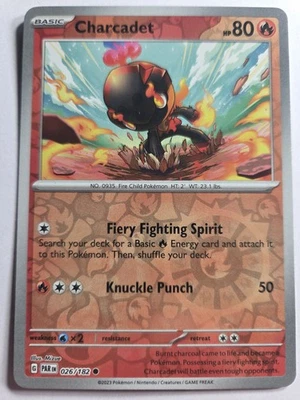 Charcadet 026/182 PAR SV04: Paradox Rift Common Reverse Holo NM Pokemon TCG - Image 1 of 2