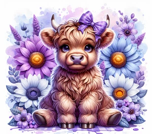 20oz Sublimation Tumbler Wrap Highland Cow Ready To Press Heat Transfer - Picture 1 of 1