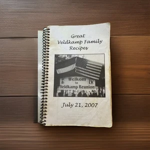 Inwood Iowa IA Cook book Ethnic Dutch Veldkamp Family Tree history Vintage old - Foto 1 di 24