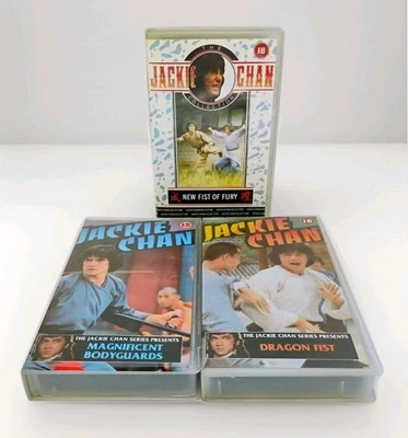 Jackie Chan VHS BUNDLE 📼 New Fist of Fury, Dragon Fist, Magnificent Bodyguards  - Image 1 of 4