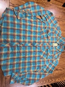 Gioberti Men's Western Shirt Pearl Snap 2XL Plaid Long Sleeve Multicolor Shirt - Picture 1 of 11