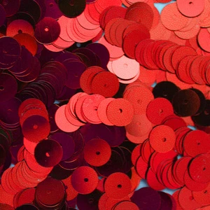 8mm Flat SEQUIN PAILLETTES ~ RED Metallic ~ Round Disc ~ Made in USA. - Picture 1 of 2