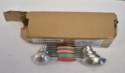 Lot of 9 Magnetic Measuring Spoons Dual Sided Stackable Stainless Steel - Image 1 of 4