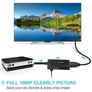 RCA to HDMI-compatible Converter Composite Adapter 1080P PAL/NTSC forXbox/PS3 - Picture 1 of 19