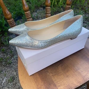 Ivanka Trump Glitter Flats Pointed Toe Gold Multi Texture Shoes 8M - Picture 1 of 13